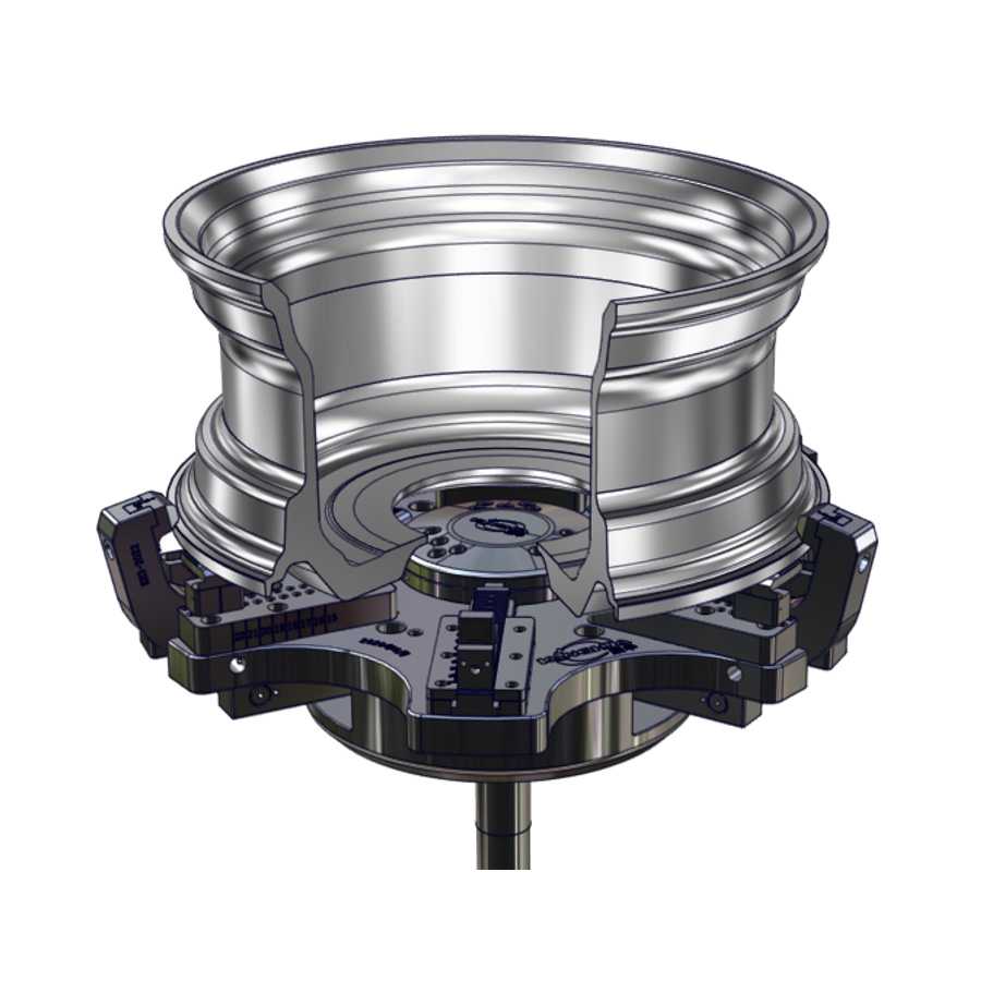 One-sequence self-centering lathe fixture